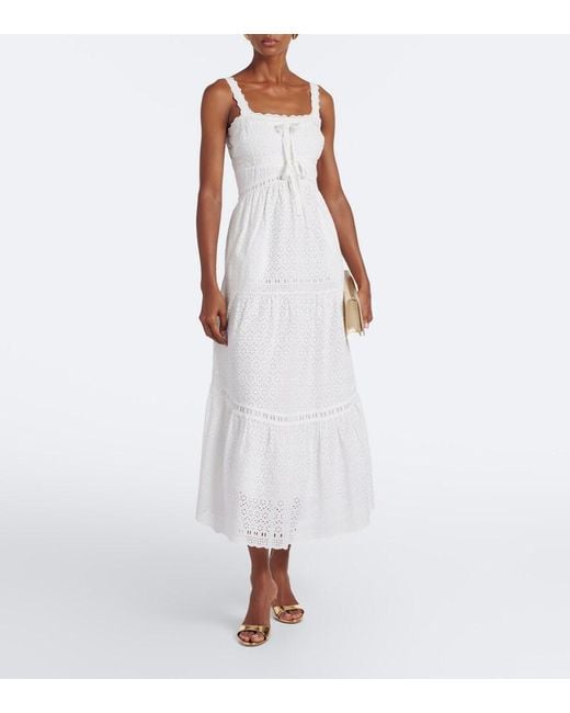 Ulla Johnson White Constance Broderie Anglaise Midi Dress