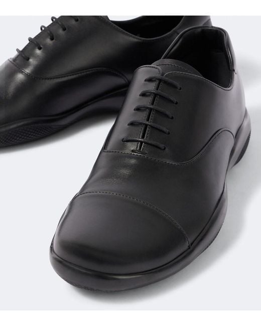 Prada Black Toblach Leather Sneakers for men