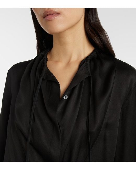 Loewe Black Silk Satin Blouse