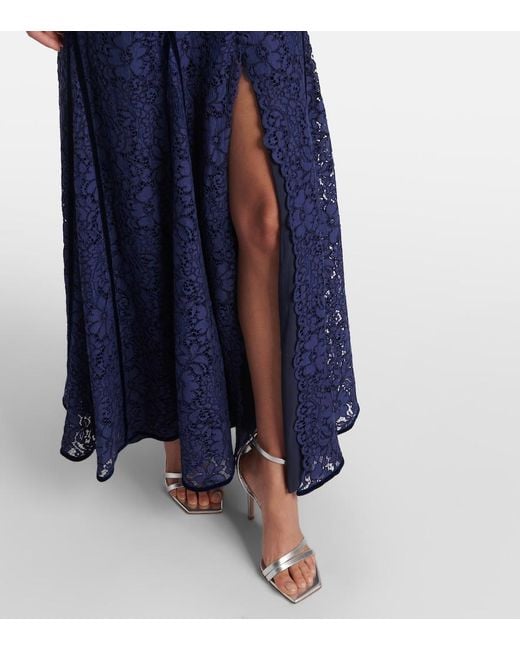 Costarellos Blue Lace Gown