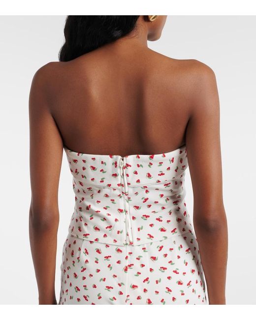 Posse White Ebony Printed Cotton-Blend Tube Top