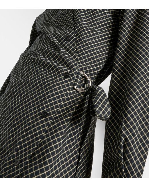 Proenza Schouler Gray Label Lane Checked Cotton Wrap Dress