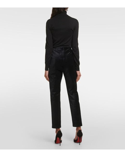 Veronica Beard Blue Honolulu Velvet Slim Pants