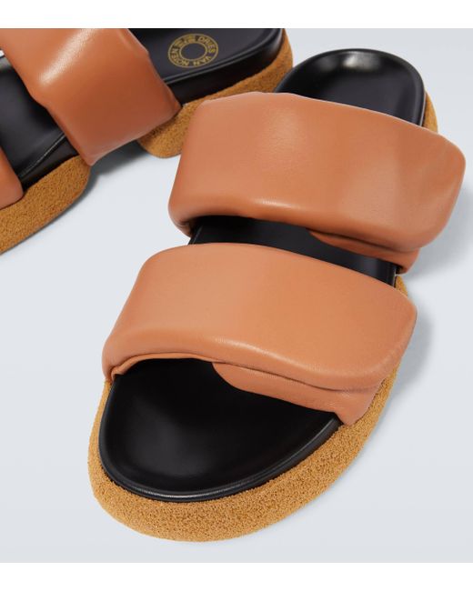 Dries Van Noten Brown Leather Platform Sandals for men