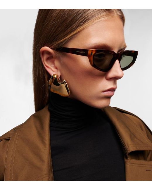 Occhiali Da Sole Ovali Nova di Saint Laurent in Brown