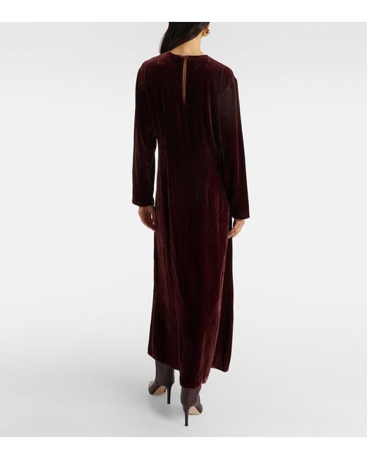 Asceno Black Jody Velvet Midi Dress
