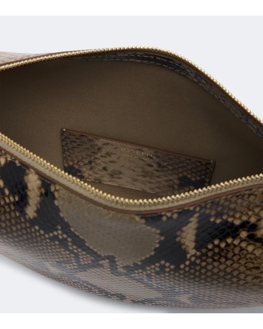 Joseph Metallic Bean Snake-Effect Leather Shoulder Bag