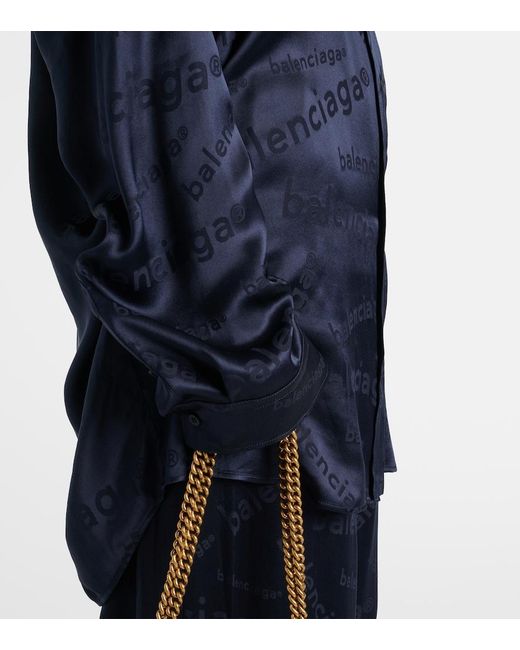 Balenciaga Blue Cocoon Silk Shirt