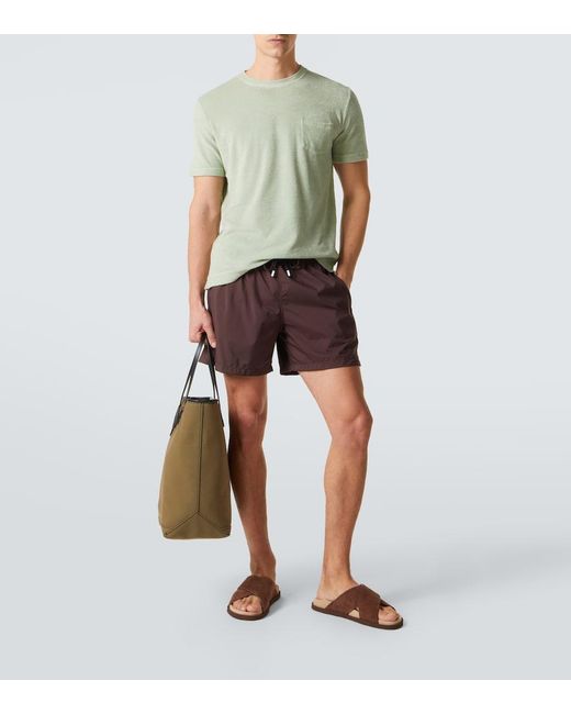 Fedeli Green Cotton Terry T-Shirt for men