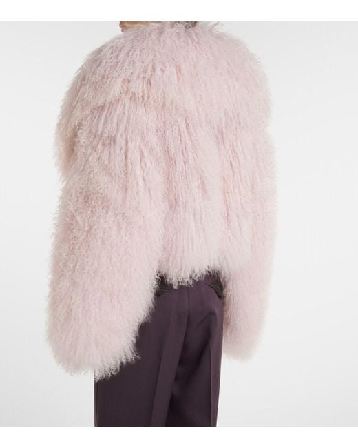 The Attico Pink Shearling Jacket