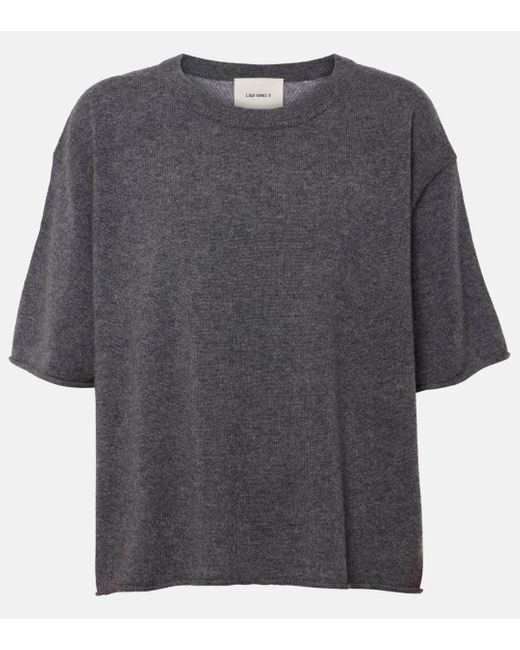 Lisa Yang Gray Cila Knitted Cashmere T-shirt