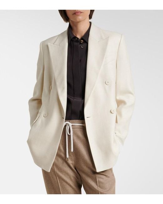 Eleventy Natural Wool, Silk And Linen-Blend Blazer