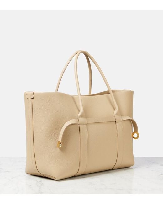 Loro Piana Natural Ghiera Large Leather Tote Bag