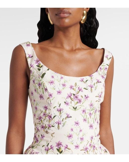 Agua Bendita Multicolor Pluma Floral Cotton Minidress