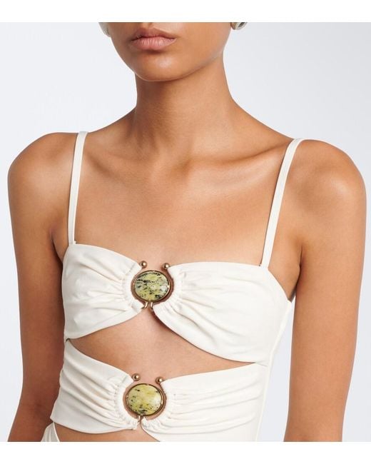 Christopher Esber White Cutout Embellished Minidress
