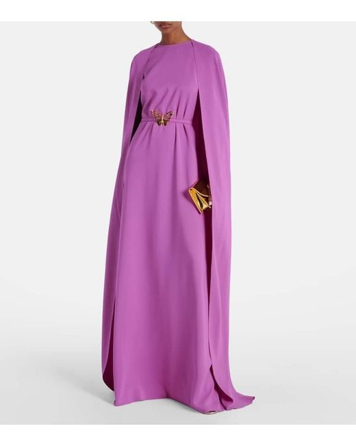 Robe Longue En Soie Melangee Oscar de la Renta en coloris Purple
