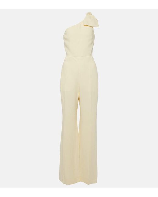Chloé White One-Shoulder Linen Jumpsuit