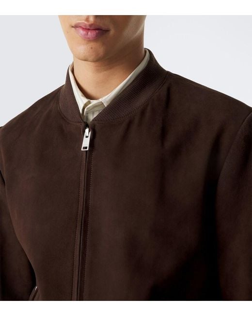 Arma Brown Didier Suede Bomber Jacket for men