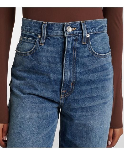 SLVRLAKE Denim Blue Eva Faded Wide-Leg Jeans
