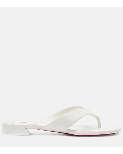 Christian Louboutin White Sweet Janetonga Leather Thong Sandals