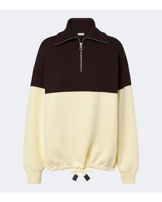 Loewe Multicolor Anagram Cotton-Blend Half-Zip Sweater