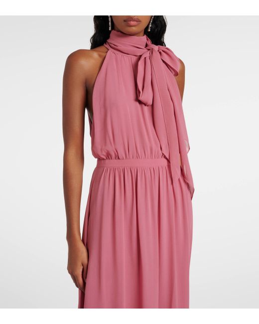 Max Mara Pink Halterneck Silk Gown