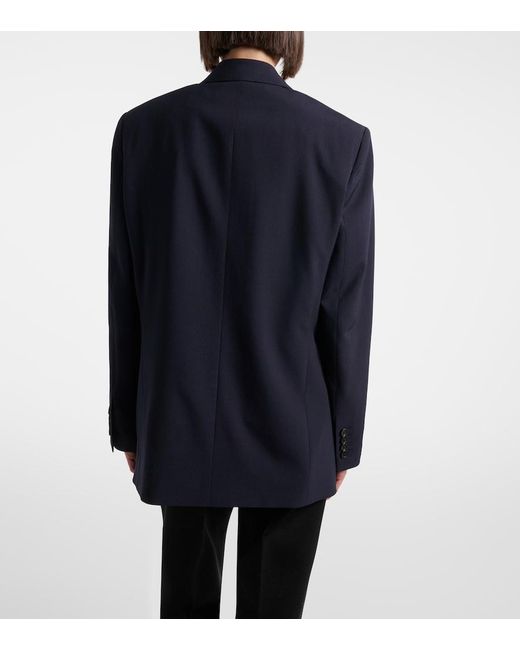 The Row Blue Paden Double-Breasted Virgin Wool Blazer