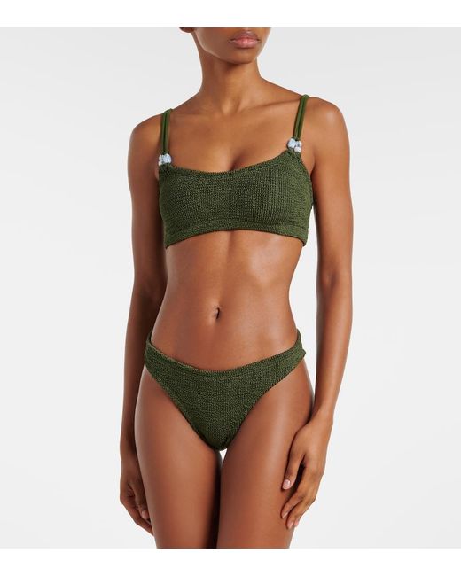 Hunza G Green Cassie Beaded Bikini