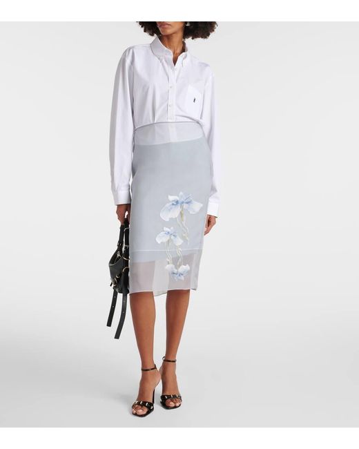 Camicia cropped in popeline di cotone di Givenchy in White
