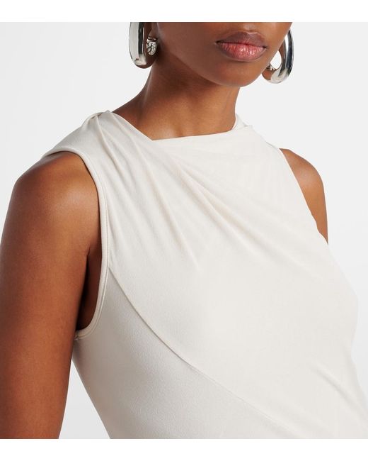 Rick Owens White Lilies Luna Gathered Midi Dress