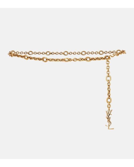 Saint Laurent Metallic Cassandre Chain Belt