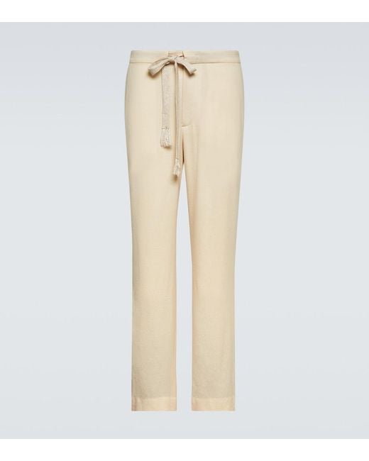 Auralee Natural Straight-Leg Wool Pants for men