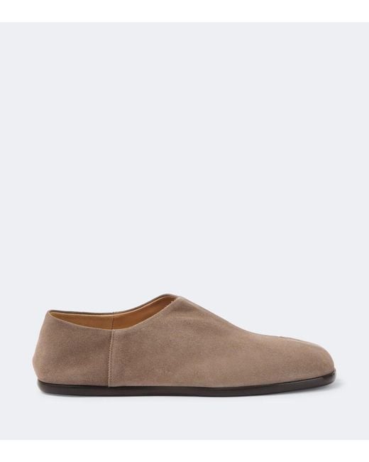 Maison Margiela Brown Tabi Suede Slip-Ons for men