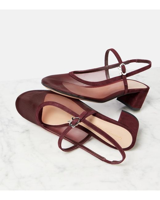Gianvito Rossi Brown Francoise 45 Slingback Mary Jane Pumps