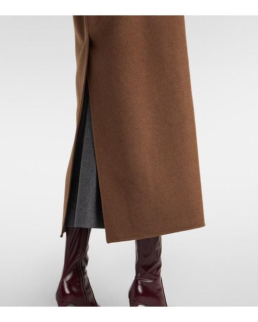 Max Mara Brown Poldo Virgin Wool Wrap Coat