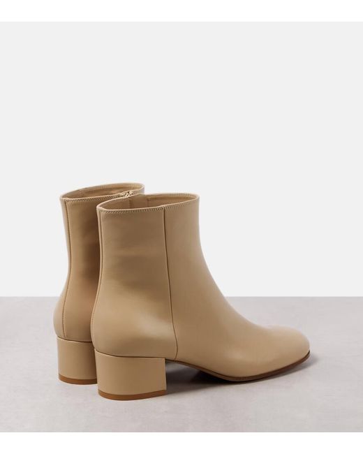 Gianvito Rossi Natural Ankle Boots Joelle 45 Aus Leder