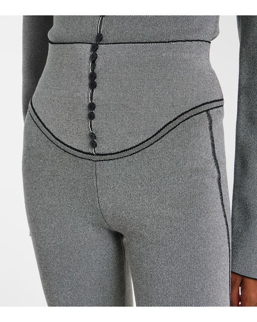 Jacquemus Gray Cropped Stretch-Jersey Leggings