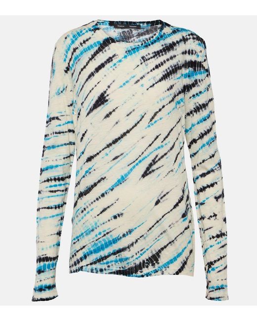 Proenza Schouler Blue Mia Tie-Dye Cotton Jersey T-Shirt