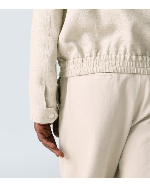 Brunello Cucinelli White Silk, Linen, And Wool Jacket for men