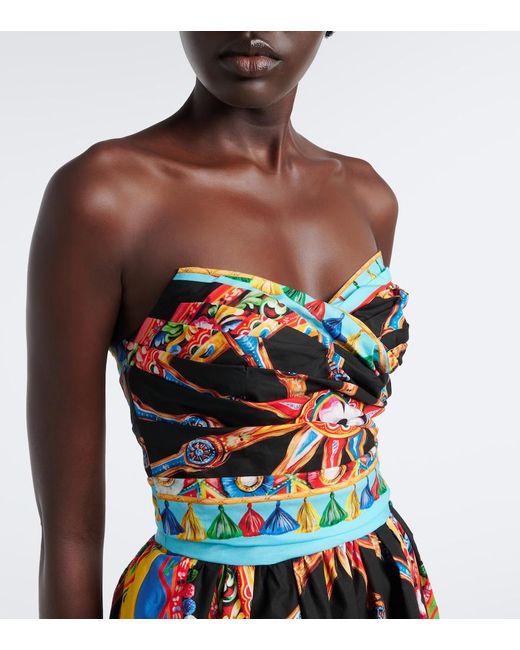 Dolce & Gabbana Multicolor Carretto Cotton Minidress