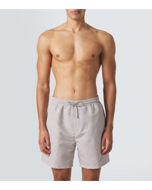 Brunello Cucinelli Purple Printed Swim Trunks for men