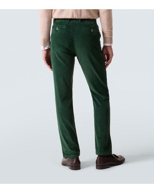 Kiton Schmale Hose Aus Cord in Green für Herren