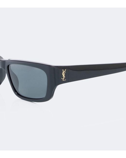 Saint Laurent Black Jazz Rectangular Sunglasses
