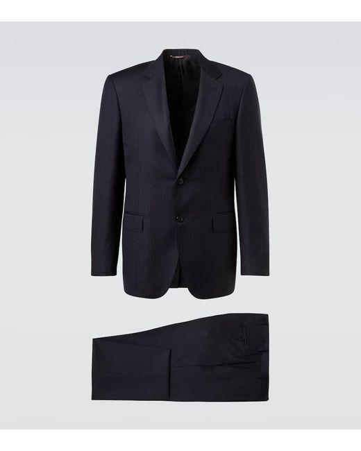 Canali Blue Pinstripe Wool Suit for men