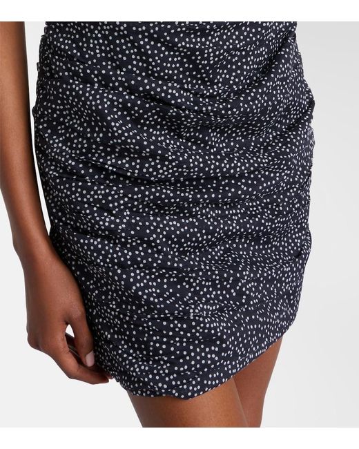 Isabel Marant Black Davilia Draped Polka-Dot Cotton Minidress