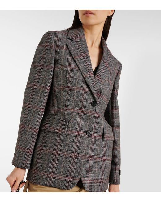 Prada Gray Plaid-Check Blazer