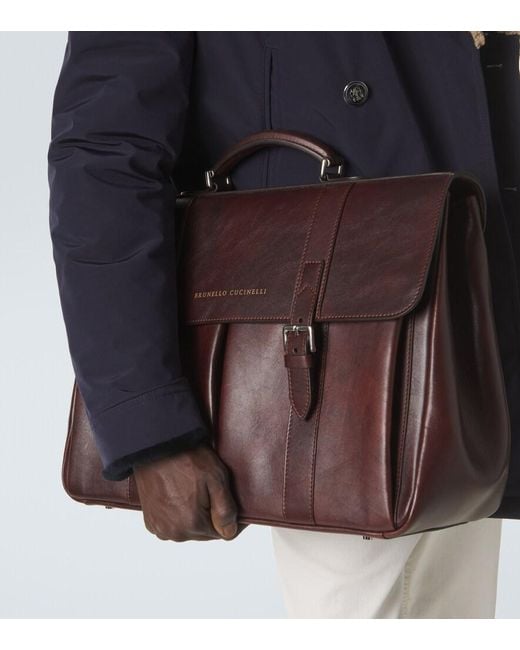 Borsa Portadocumenti di Brunello Cucinelli in Brown da Uomo