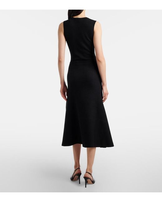 Erdem Red Floral Jacquard Sleeveless Knit Midi Dress