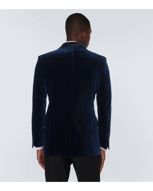 Tom Ford Blue Atticus Velvet Tuxedo Jacket for men