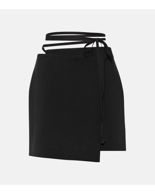 Sportmax Black Genny Wool-blend Wrap Skirt